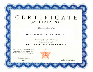 Kettlebell Athletics Level 1 certification